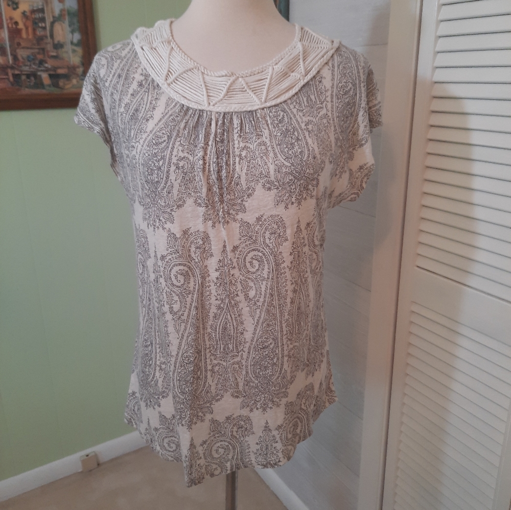 Lucky Brand macrame top blouse small *4